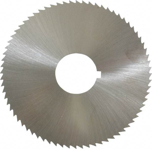 Made in USA - 2-3/4" Diam x 0.036" Blade Thickness x 3/4" Arbor Hole Diam, 72 Tooth Slitting and Slotting Saw - Arbor Connection, Right Hand, Uncoated, High Speed Steel, Concave Ground, Contains Keyway - USA Tool & Supply