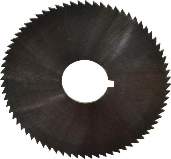 Made in USA - 2-3/4" Diam x 0.045" Blade Thickness x 3/4" Arbor Hole Diam, 72 Tooth Slitting and Slotting Saw - Arbor Connection, Right Hand, Uncoated, High Speed Steel, Concave Ground, Contains Keyway - USA Tool & Supply