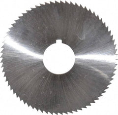 Made in USA - 2-3/4" Diam x 0.057" Blade Thickness x 3/4" Arbor Hole Diam, 72 Tooth Slitting and Slotting Saw - Arbor Connection, Right Hand, Uncoated, High Speed Steel, Concave Ground, Contains Keyway - USA Tool & Supply