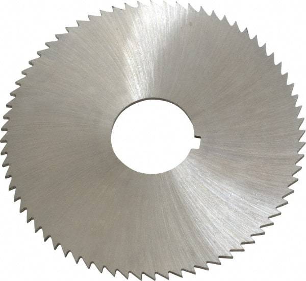 Made in USA - 2-3/4" Diam x 0.064" Blade Thickness x 3/4" Arbor Hole Diam, 72 Tooth Slitting and Slotting Saw - Arbor Connection, Right Hand, Uncoated, High Speed Steel, Concave Ground, Contains Keyway - USA Tool & Supply