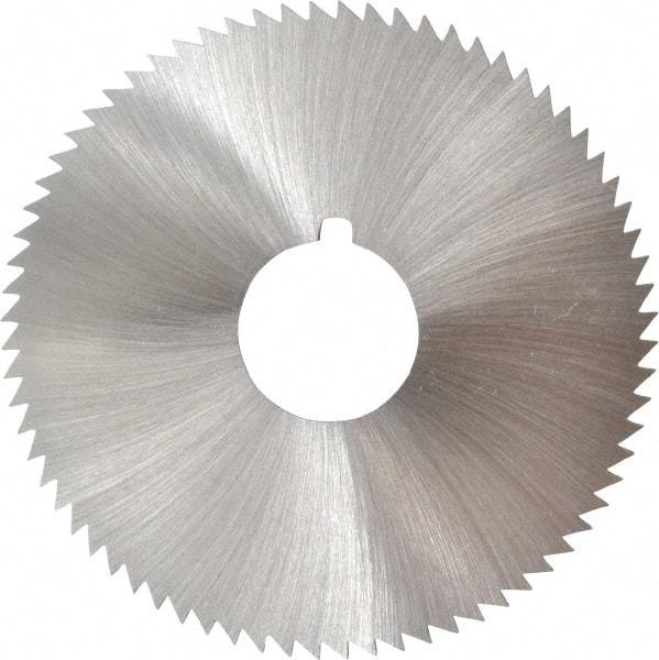 Made in USA - 2-3/4" Diam x 0.072" Blade Thickness x 3/4" Arbor Hole Diam, 72 Tooth Slitting and Slotting Saw - Arbor Connection, Right Hand, Uncoated, High Speed Steel, Concave Ground, Contains Keyway - USA Tool & Supply