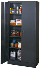Edsal - 4 Shelf Combination Storage Cabinet - Steel, 36" Wide x 18" Deep x 78" High, Med Grey - USA Tool & Supply