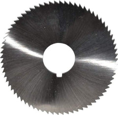 Made in USA - 2-3/4" Diam x 0.081" Blade Thickness x 3/4" Arbor Hole Diam, 72 Tooth Slitting and Slotting Saw - Arbor Connection, Right Hand, Uncoated, High Speed Steel, Concave Ground, Contains Keyway - USA Tool & Supply