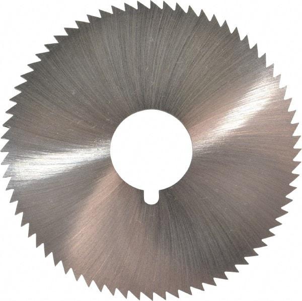 Made in USA - 2-3/4" Diam x 0.091" Blade Thickness x 3/4" Arbor Hole Diam, 72 Tooth Slitting and Slotting Saw - Arbor Connection, Right Hand, Uncoated, High Speed Steel, Concave Ground, Contains Keyway - USA Tool & Supply