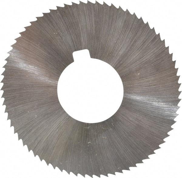 Made in USA - 2-3/4" Diam x 0.012" Blade Thickness x 1" Arbor Hole Diam, 72 Tooth Slitting and Slotting Saw - Arbor Connection, Right Hand, Uncoated, High Speed Steel, Concave Ground, Contains Keyway - USA Tool & Supply