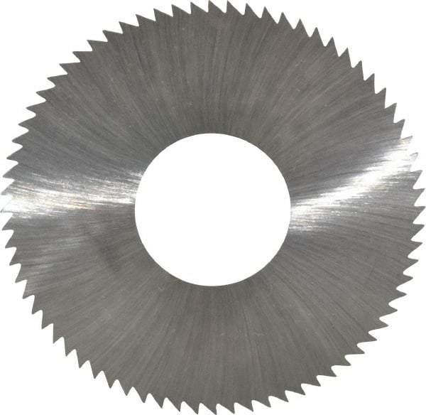 Made in USA - 2-3/4" Diam x 0.014" Blade Thickness x 1" Arbor Hole Diam, 72 Tooth Slitting and Slotting Saw - Arbor Connection, Right Hand, Uncoated, High Speed Steel, Concave Ground, Contains Keyway - USA Tool & Supply