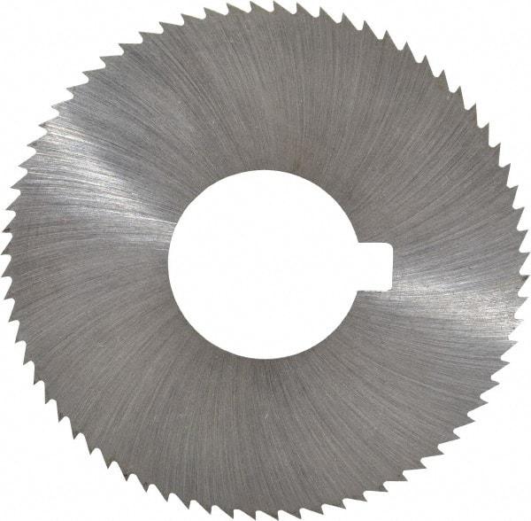 Made in USA - 2-3/4" Diam x 0.016" Blade Thickness x 1" Arbor Hole Diam, 72 Tooth Slitting and Slotting Saw - Arbor Connection, Right Hand, Uncoated, High Speed Steel, Concave Ground, Contains Keyway - USA Tool & Supply