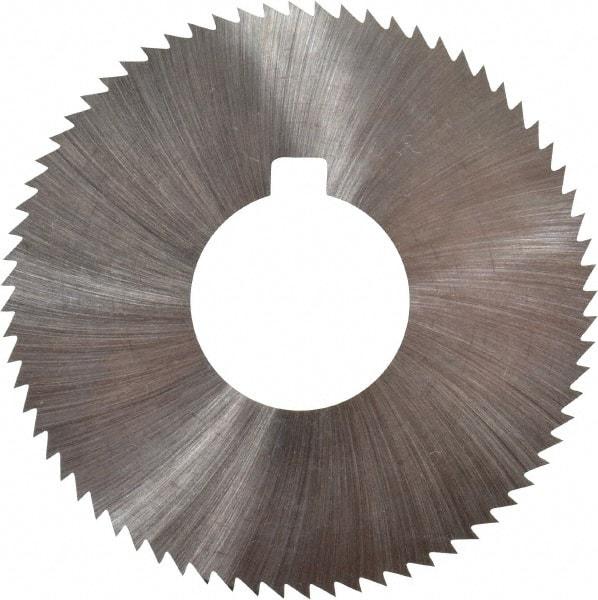 Made in USA - 2-3/4" Diam x 0.02" Blade Thickness x 1" Arbor Hole Diam, 72 Tooth Slitting and Slotting Saw - Arbor Connection, Right Hand, Uncoated, High Speed Steel, Concave Ground, Contains Keyway - USA Tool & Supply