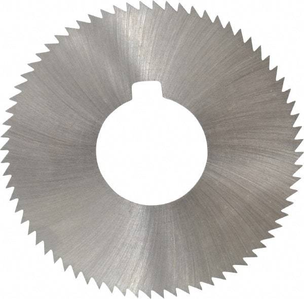 Made in USA - 2-3/4" Diam x 0.023" Blade Thickness x 1" Arbor Hole Diam, 72 Tooth Slitting and Slotting Saw - Arbor Connection, Right Hand, Uncoated, High Speed Steel, Concave Ground, Contains Keyway - USA Tool & Supply