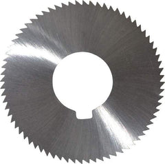 Made in USA - 2-3/4" Diam x 0.045" Blade Thickness x 1" Arbor Hole Diam, 72 Tooth Slitting and Slotting Saw - Arbor Connection, Right Hand, Uncoated, High Speed Steel, Concave Ground, Contains Keyway - USA Tool & Supply