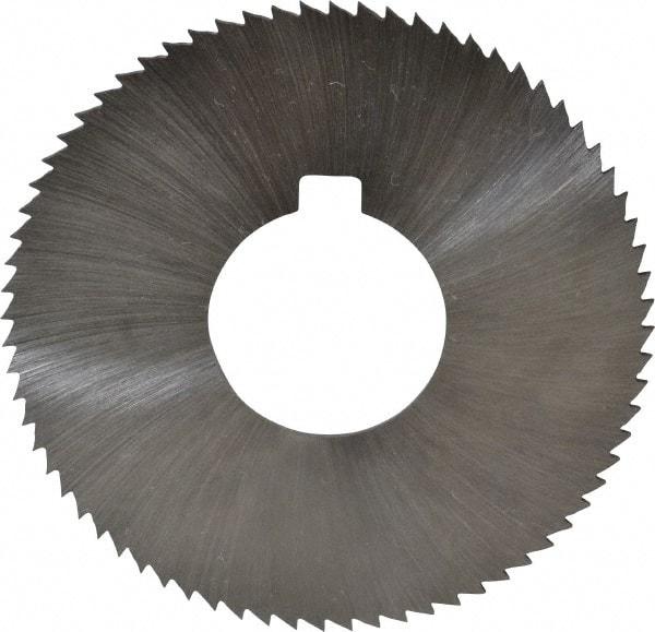 Made in USA - 2-3/4" Diam x 0.051" Blade Thickness x 1" Arbor Hole Diam, 72 Tooth Slitting and Slotting Saw - Arbor Connection, Right Hand, Uncoated, High Speed Steel, Concave Ground, Contains Keyway - USA Tool & Supply