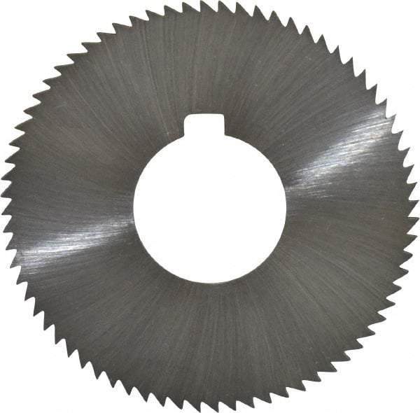 Made in USA - 2-3/4" Diam x 0.057" Blade Thickness x 1" Arbor Hole Diam, 72 Tooth Slitting and Slotting Saw - Arbor Connection, Right Hand, Uncoated, High Speed Steel, Concave Ground, Contains Keyway - USA Tool & Supply