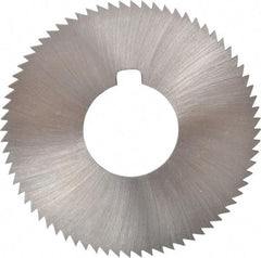 Made in USA - 2-3/4" Diam x 0.072" Blade Thickness x 1" Arbor Hole Diam, 72 Tooth Slitting and Slotting Saw - Arbor Connection, Right Hand, Uncoated, High Speed Steel, Concave Ground, Contains Keyway - USA Tool & Supply