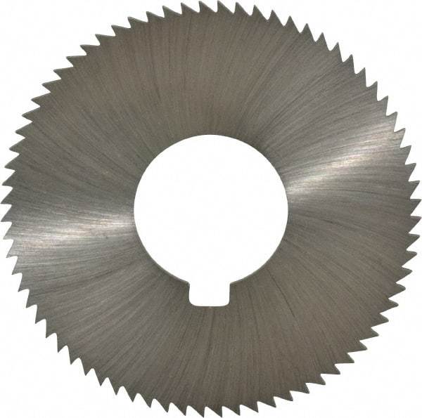 Made in USA - 2-3/4" Diam x 0.091" Blade Thickness x 1" Arbor Hole Diam, 72 Tooth Slitting and Slotting Saw - Arbor Connection, Right Hand, Uncoated, High Speed Steel, Concave Ground, Contains Keyway - USA Tool & Supply