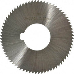 Made in USA - 2-3/4" Diam x 0.128" Blade Thickness x 1" Arbor Hole Diam, 72 Tooth Slitting and Slotting Saw - Arbor Connection, Right Hand, Uncoated, High Speed Steel, Concave Ground, Contains Keyway - USA Tool & Supply