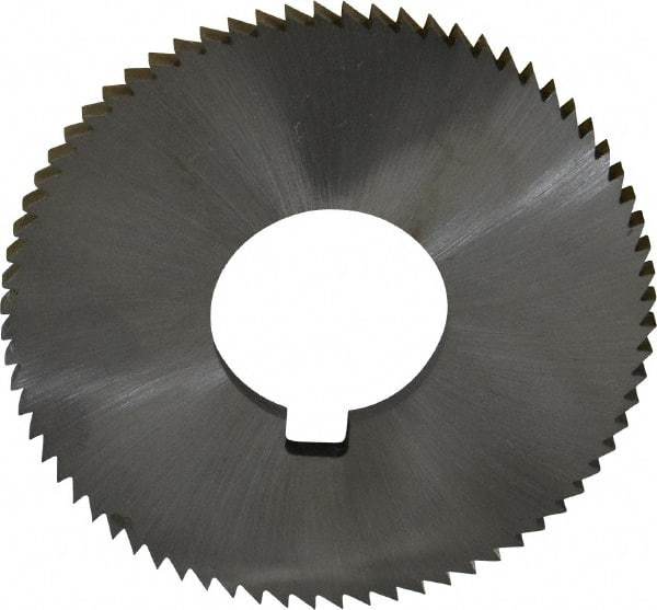 Made in USA - 2-3/4" Diam x 0.144" Blade Thickness x 1" Arbor Hole Diam, 72 Tooth Slitting and Slotting Saw - Arbor Connection, Right Hand, Uncoated, High Speed Steel, Concave Ground, Contains Keyway - USA Tool & Supply