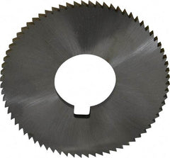 Made in USA - 2-3/4" Diam x 0.144" Blade Thickness x 1" Arbor Hole Diam, 72 Tooth Slitting and Slotting Saw - Arbor Connection, Right Hand, Uncoated, High Speed Steel, Concave Ground, Contains Keyway - USA Tool & Supply