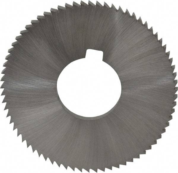 Made in USA - 2-3/4" Diam x 0.162" Blade Thickness x 1" Arbor Hole Diam, 72 Tooth Slitting and Slotting Saw - Arbor Connection, Right Hand, Uncoated, High Speed Steel, Concave Ground, Contains Keyway - USA Tool & Supply