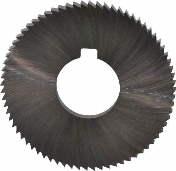 Made in USA - 2-3/4" Diam x 0.182" Blade Thickness x 1" Arbor Hole Diam, 72 Tooth Slitting and Slotting Saw - Arbor Connection, Right Hand, Uncoated, High Speed Steel, Concave Ground, Contains Keyway - USA Tool & Supply