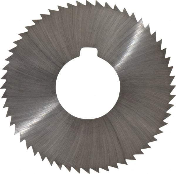 Made in USA - 2-3/4" Diam x 0.025" Blade Thickness x 1" Arbor Hole Diam, 56 Tooth Slitting and Slotting Saw - Arbor Connection, Right Hand, Uncoated, High Speed Steel, Concave Ground, Contains Keyway - USA Tool & Supply