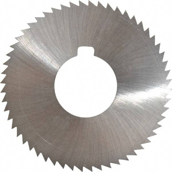 Made in USA - 2-3/4" Diam x 0.028" Blade Thickness x 1" Arbor Hole Diam, 56 Tooth Slitting and Slotting Saw - Arbor Connection, Right Hand, Uncoated, High Speed Steel, Concave Ground, Contains Keyway - USA Tool & Supply