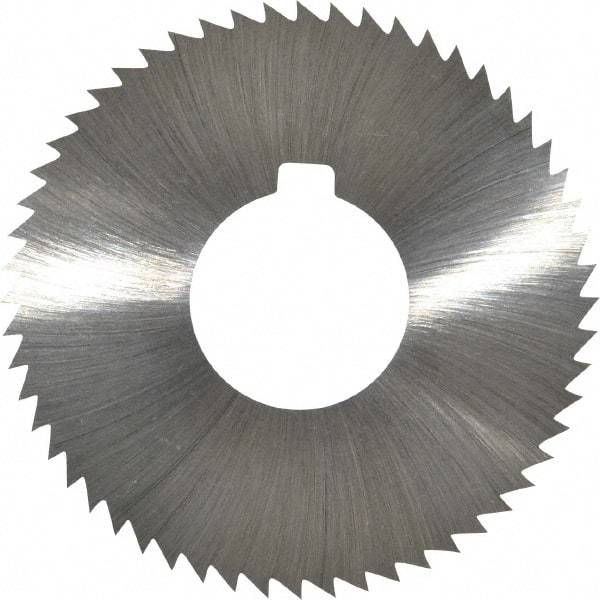 Made in USA - 2-3/4" Diam x 0.032" Blade Thickness x 1" Arbor Hole Diam, 56 Tooth Slitting and Slotting Saw - Arbor Connection, Right Hand, Uncoated, High Speed Steel, Concave Ground, Contains Keyway - USA Tool & Supply