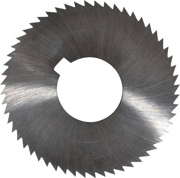 Made in USA - 2-3/4" Diam x 0.036" Blade Thickness x 1" Arbor Hole Diam, 56 Tooth Slitting and Slotting Saw - Arbor Connection, Right Hand, Uncoated, High Speed Steel, Concave Ground, Contains Keyway - USA Tool & Supply