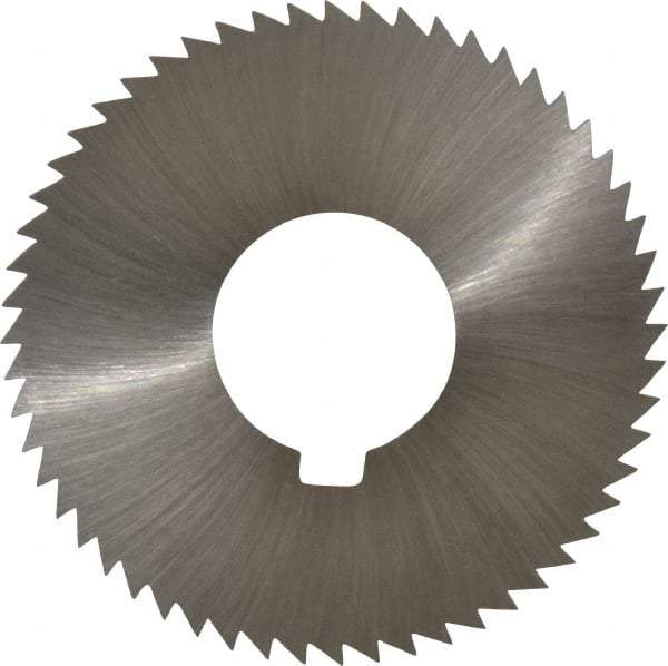 Made in USA - 2-3/4" Diam x 0.04" Blade Thickness x 1" Arbor Hole Diam, 56 Tooth Slitting and Slotting Saw - Arbor Connection, Right Hand, Uncoated, High Speed Steel, Concave Ground, Contains Keyway - USA Tool & Supply