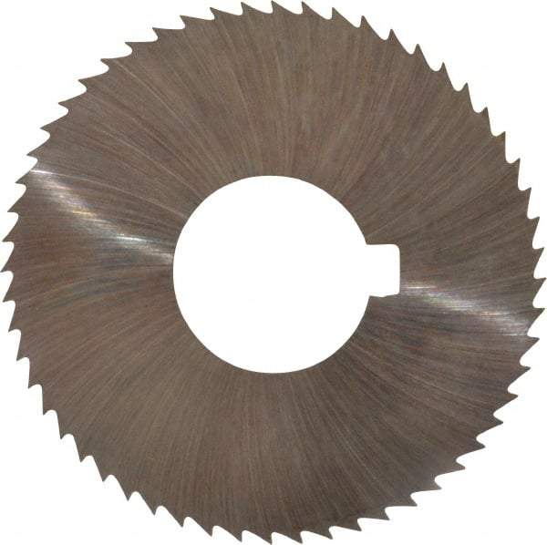 Made in USA - 2-3/4" Diam x 0.045" Blade Thickness x 1" Arbor Hole Diam, 56 Tooth Slitting and Slotting Saw - Arbor Connection, Right Hand, Uncoated, High Speed Steel, Concave Ground, Contains Keyway - USA Tool & Supply