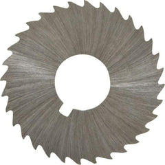 Made in USA - 1-1/2" Diam x 1/32" Blade Thickness x 1/2" Arbor Hole Diam, 32 Tooth Slitting and Slotting Saw - Arbor Connection, Right Hand, Uncoated, High Speed Steel, Concave Ground, Contains Keyway - USA Tool & Supply