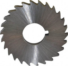 Made in USA - 1-1/2" Diam x 1/8" Blade Thickness x 1/2" Arbor Hole Diam, 26 Tooth Slitting and Slotting Saw - Arbor Connection, Right Hand, Uncoated, High Speed Steel, Concave Ground, Contains Keyway - USA Tool & Supply