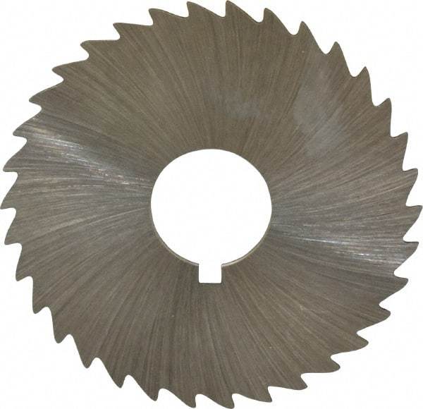 Made in USA - 1-3/4" Diam x 1/32" Blade Thickness x 1/2" Arbor Hole Diam, 34 Tooth Slitting and Slotting Saw - Arbor Connection, Right Hand, Uncoated, High Speed Steel, Concave Ground, Contains Keyway - USA Tool & Supply