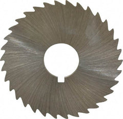 Made in USA - 1-3/4" Diam x 1/32" Blade Thickness x 1/2" Arbor Hole Diam, 34 Tooth Slitting and Slotting Saw - Arbor Connection, Right Hand, Uncoated, High Speed Steel, Concave Ground, Contains Keyway - USA Tool & Supply