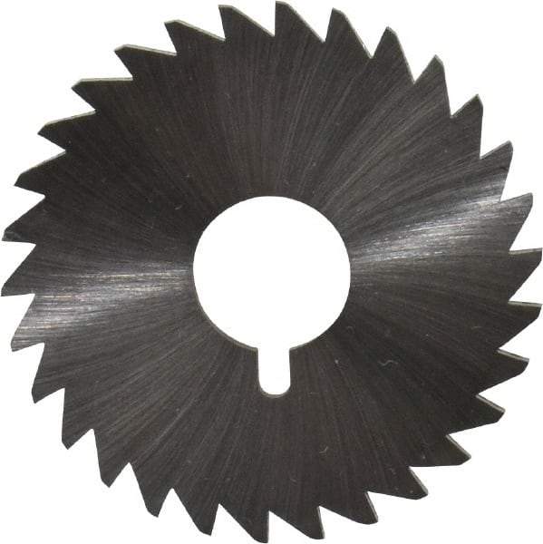 Made in USA - 1-3/4" Diam x 3/32" Blade Thickness x 1/2" Arbor Hole Diam, 30 Tooth Slitting and Slotting Saw - Arbor Connection, Right Hand, Uncoated, High Speed Steel, Concave Ground, Contains Keyway - USA Tool & Supply