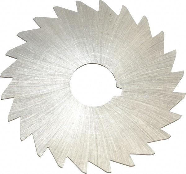 Made in USA - 2" Diam x 1/32" Blade Thickness x 1/2" Arbor Hole Diam, 24 Tooth Slitting and Slotting Saw - Arbor Connection, Right Hand, Uncoated, High Speed Steel, Concave Ground, Contains Keyway - USA Tool & Supply