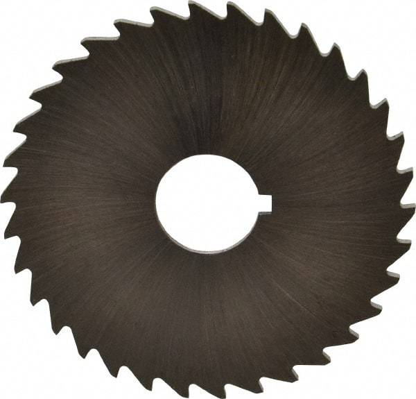 Made in USA - 2" Diam x 1/16" Blade Thickness x 1/2" Arbor Hole Diam, 34 Tooth Slitting and Slotting Saw - Arbor Connection, Right Hand, Uncoated, High Speed Steel, Concave Ground, Contains Keyway - USA Tool & Supply