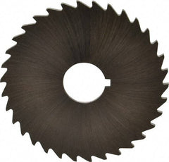 Made in USA - 2" Diam x 1/16" Blade Thickness x 1/2" Arbor Hole Diam, 34 Tooth Slitting and Slotting Saw - Arbor Connection, Right Hand, Uncoated, High Speed Steel, Concave Ground, Contains Keyway - USA Tool & Supply