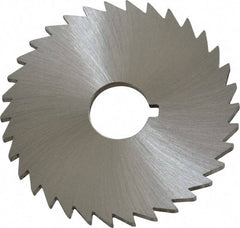 Made in USA - 2" Diam x 3/32" Blade Thickness x 1/2" Arbor Hole Diam, 34 Tooth Slitting and Slotting Saw - Arbor Connection, Right Hand, Uncoated, High Speed Steel, Concave Ground, Contains Keyway - USA Tool & Supply