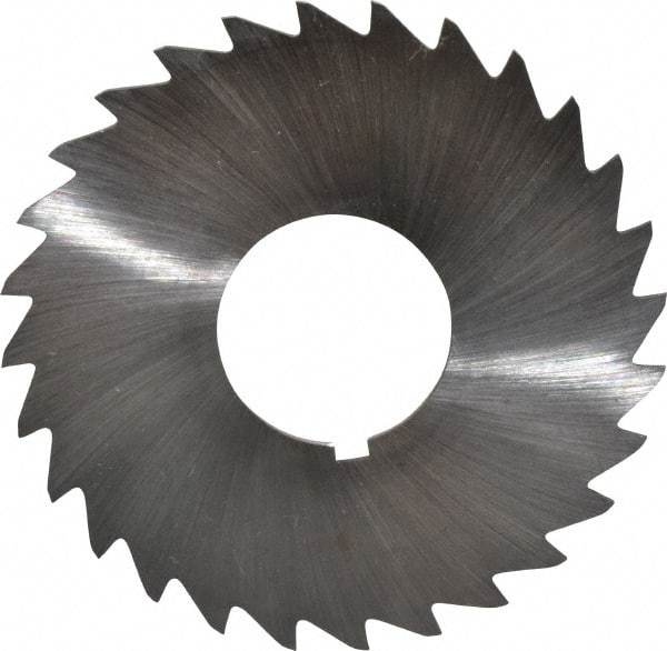 Made in USA - 2-1/2" Diam x 3/64" Blade Thickness x 7/8" Arbor Hole Diam, 28 Tooth Slitting and Slotting Saw - Arbor Connection, Right Hand, Uncoated, High Speed Steel, Concave Ground, Contains Keyway - USA Tool & Supply