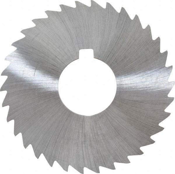 Made in USA - 3" Diam x 1/32" Blade Thickness x 1" Arbor Hole Diam, 34 Tooth Slitting and Slotting Saw - Arbor Connection, Right Hand, Uncoated, High Speed Steel, Concave Ground, Contains Keyway - USA Tool & Supply