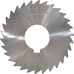 Made in USA - 3" Diam x 5/32" Blade Thickness x 1" Arbor Hole Diam, 30 Tooth Slitting and Slotting Saw - Arbor Connection, Right Hand, Uncoated, High Speed Steel, Concave Ground, Contains Keyway - USA Tool & Supply