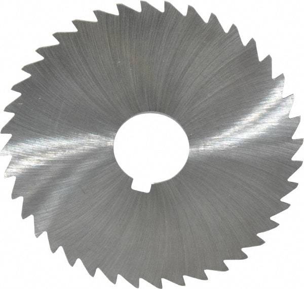 Made in USA - 4" Diam x 1/32" Blade Thickness x 1" Arbor Hole Diam, 40 Tooth Slitting and Slotting Saw - Arbor Connection, Right Hand, Uncoated, High Speed Steel, Concave Ground, Contains Keyway - USA Tool & Supply