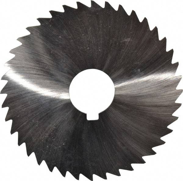 Made in USA - 4" Diam x 3/64" Blade Thickness x 1" Arbor Hole Diam, 40 Tooth Slitting and Slotting Saw - Arbor Connection, Right Hand, Uncoated, High Speed Steel, Concave Ground, Contains Keyway - USA Tool & Supply