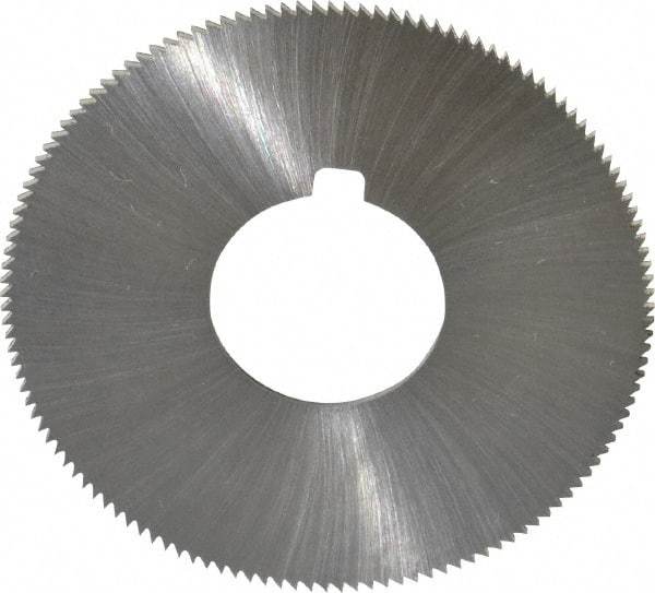 Made in USA - 1-3/4" Diam x 0.036" Blade Thickness x 5/8" Arbor Hole Diam, 132 Tooth Slitting and Slotting Saw - Arbor Connection, Right Hand, Uncoated, High Speed Steel, Concave Ground, Contains Keyway - USA Tool & Supply