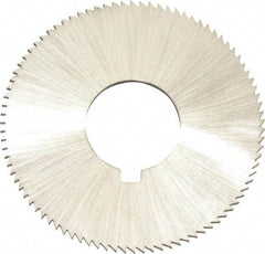 Made in USA - 1-3/4" Diam x 0.057" Blade Thickness x 5/8" Arbor Hole Diam, 132 Tooth Slitting and Slotting Saw - Arbor Connection, Right Hand, Uncoated, High Speed Steel, Concave Ground, Contains Keyway - USA Tool & Supply