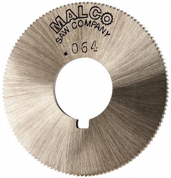 Made in USA - 1-3/4" Diam x 0.064" Blade Thickness x 5/8" Arbor Hole Diam, 132 Tooth Slitting and Slotting Saw - Arbor Connection, Right Hand, Uncoated, High Speed Steel, Concave Ground, Contains Keyway - USA Tool & Supply