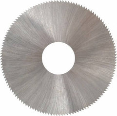 Made in USA - 2-1/4" Diam x 0.01" Blade Thickness x 5/8" Arbor Hole Diam, 132 Tooth Slitting and Slotting Saw - Arbor Connection, Right Hand, Uncoated, High Speed Steel, Concave Ground, Contains Keyway - USA Tool & Supply