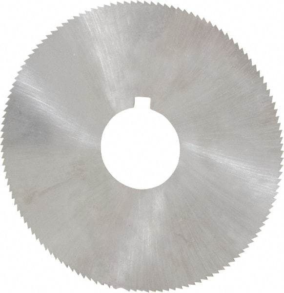 Made in USA - 2-1/4" Diam x 0.014" Blade Thickness x 5/8" Arbor Hole Diam, 132 Tooth Slitting and Slotting Saw - Arbor Connection, Right Hand, Uncoated, High Speed Steel, Concave Ground, Contains Keyway - USA Tool & Supply