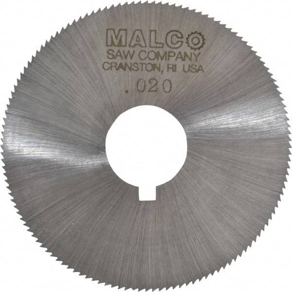 Made in USA - 2-1/4" Diam x 0.02" Blade Thickness x 5/8" Arbor Hole Diam, 132 Tooth Slitting and Slotting Saw - Arbor Connection, Right Hand, Uncoated, High Speed Steel, Concave Ground, Contains Keyway - USA Tool & Supply