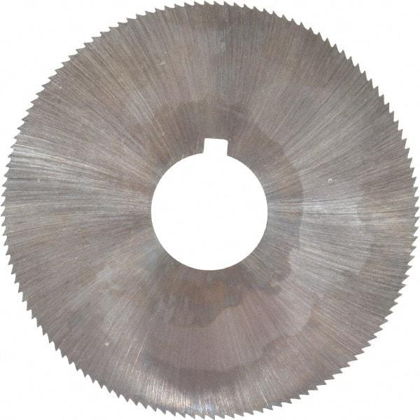 Made in USA - 2-1/4" Diam x 0.023" Blade Thickness x 5/8" Arbor Hole Diam, 132 Tooth Slitting and Slotting Saw - Arbor Connection, Right Hand, Uncoated, High Speed Steel, Concave Ground, Contains Keyway - USA Tool & Supply